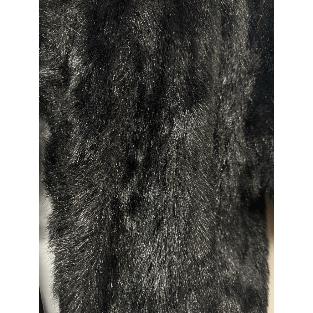 Vtg Hanna Of California Black Faux Fur Jacket Coat Womens Streetwear Sz Large? - Picture 3 of 7